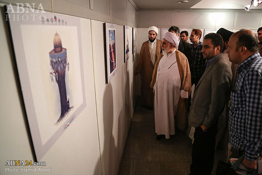 گزارش تصویری/ افتتاح نمایشگاه آثار منتخب دومین جشنواره بین‌المللی کاریکاتور روز جهانی قدس